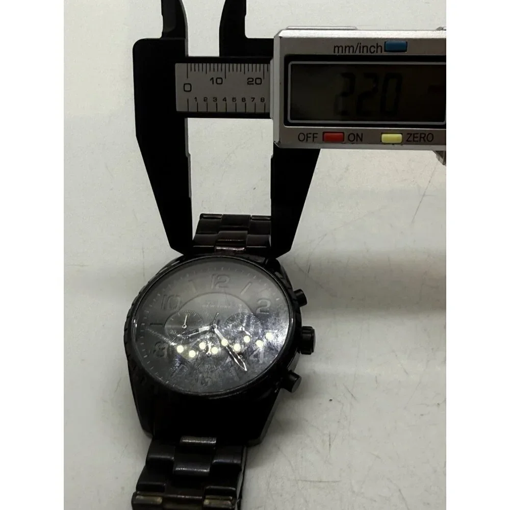 Caravelle New York by Bulova 45B122 Chronograph Quartz Men Watch Black Stainless